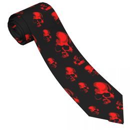 Mens Tie Classic Skinny Haloween Scary Skull Neckties Narrow Collar Slim Casual Tie Accessories Gift 240202