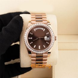 Brand world 2024 watch Best ew factory version Day-Date 40 Watch 40MM Brown Diamond Index Dial Rose Gold 228345RBR eta 3255 automatic watch 2-year warranty mens watches