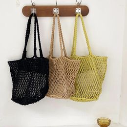 Evening Bags Casual Hollow Knitted Large Tote Bag Designer Handmade Woven Women Shoulder Luxury Summer Beach Big Shopper Purses 2024