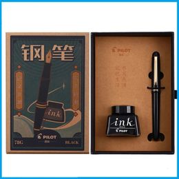 PILOT 78G Fountain Pen Gold Nib Retro Gift Box Set Replaceable Ink Pouch Student Writing Stationery Office School Supplies 240124