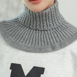 Bow Ties Warm Knitted Fake Collar Women Turtleneck False Detachable Neck Warmer Winter Windproof Collars Autumn