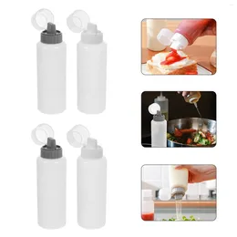 Dinnerware Sets 4 Pcs 5 Row Hole Squeeze Sauce Bottle Kitchen Asseriories Condiment Squirt Bottles Tool Ketchup Storage Holder Pp