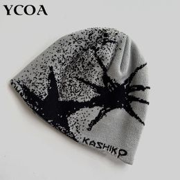 Women Knit Hat Winter Beanie Kpop Y2k Accessories Hip Hop Warm Gothic Graphic Streetwear Spring Vintage Pullover Korean Unisex 240124