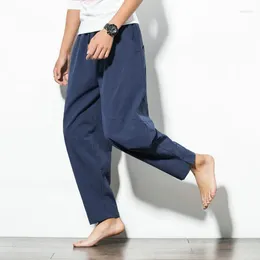 Ethnic Clothing Buddha Shaolin Wear Casual Pant Summer Chinese Style Harun Pants Men Big Size Trousers Cotton Line Bottoms