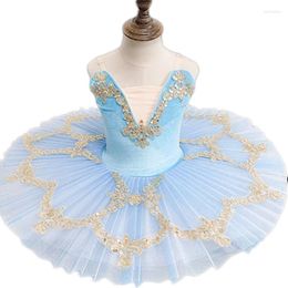 Stage Wear Lake Blue Light Professional Ballet Tutu Glow Ballerina Dress Kids Adult Luminous Birthday Party Dance Costume Dancewear