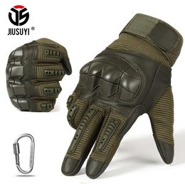 Full Finger Tactical Army Gloves Military Paintball Shooting Airsoft PU Leather Touch Screen Rubber Protective Gear Women Men 240127