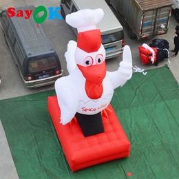 wholesale Sayok 6-meter Giant Inflatable Chicken Decoration Inflatable Cooking Chicken Animal Model for Advertising and Sales Promotion