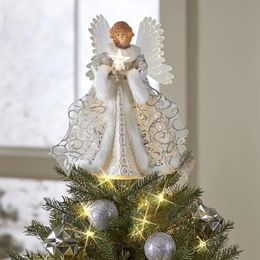 The Fibre Optic Angel Tree Resin Statues White Angel Wand Angel Sculptures Christian Christmas Gift Window Display 240130