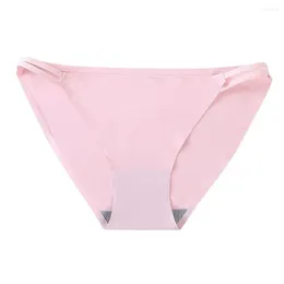 Women's Panties Breathable Lingerie Cotton Crotch Solid Color Low-waist Nylon Women Briefs Seamless Thong G-strings Ice Silk