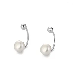 Stud Earrings Uniorsj 999 Sterling Silver Chic Letter Small Natural Freshwater Pearl For Women Piercing Jewellery