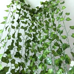 Decorative Flowers 12pcs 2m Artificial Plants For Decoration Fake Leaves Green Ivy Hanging Vines Garland Liana Ramadan 2024 Party
