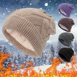 Berets Winter Earflap Hat Men Women Padded Thickened Warm Hats Warmth Ear Protection Outdoor Knitted Cap Riding Caps