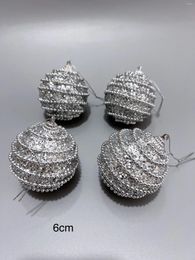 Christmas Decorations Tree Silver Bead Chains Balls 6cm Display Window Scene Layout