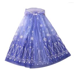 Girl Dresses Girls Hooded Cloak Star Snowflakes Peacock Feather Sheer Ruffle Tulle Stage Cosplay Costume Kids Princess Cape Shawl