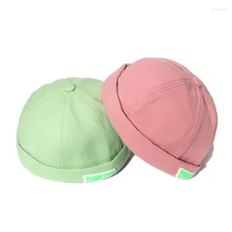 Berets Solid Colour Adjustable Korean Version Hip Hop Men Beanie Candy Spring Summer Women No Visor Skull Cap