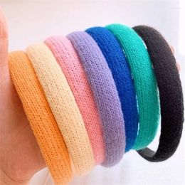 Hair Accessories Cute Girl Bands Simple Autumn Winter Colour Knitting Wool Face Wash Hairbands For Fashion Children
