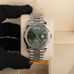 Brand world 2024 watch Best ew factory version Day-Date 40 Watch 40MM Green Roman Numerals Dial White Gold 228239 eta 3255 automatic watch 2-year warranty mens watches