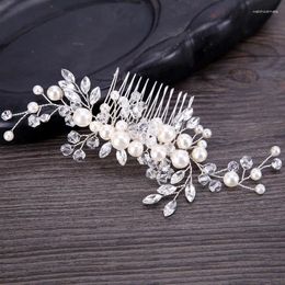 Hair Clips Elegant Imitation Pearl Comb Bride Handmade Headdress Flower Female Jewellery Wedding Accessories Ornaments