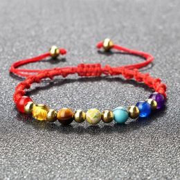 Link Bracelets 7 Chakra Healing Bracelet For Women Men Trendy Handmade Braided Nylon Bangles Kids 6mm Nature Stone Yoga Jewellery Gift