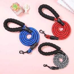 Dog Collars Pet Traction Rope Reflective Leash Adjustable Soft Padded Handle Thick Lead For Walking Training Puppy