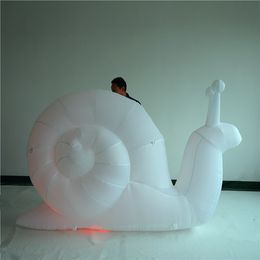 wholesale 4mH (13.2ft) With blower Free Shipping Customised Colour Inflatable Snail With LED strip For Wedding Party Stage Decoration