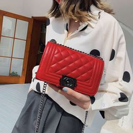 Creative Fashion 2023 Four Seasons New Korean Lingge Chain Diagonal Straddle Shoulder PU Women's Small Bag 75% factory direct sales