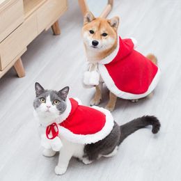 Cat Costumes Costume Santa Claus Cosplay Funny Transformed Cat/Dog Pet Christmas Cape Dress Up Clothes Red Scarf Cloak Props Decoration