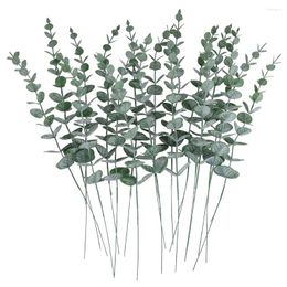 Decorative Flowers 30 Pcs Simulated Eucalyptus Bouquet Ornament Branch Wedding Centrepiece Branches Stems Faux Home Decor Artificial Leaves