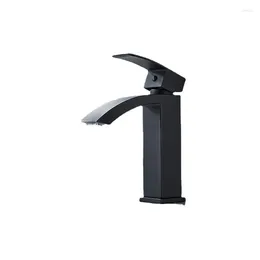 Bathroom Sink Faucets And Cold Water Basin Faucet Black Lacquered Copper Bottom Curved Single Hole