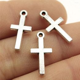 Charms 40pcs 9x19mm Christian Cross For DIY Jewelry Making Small Handmade Craft