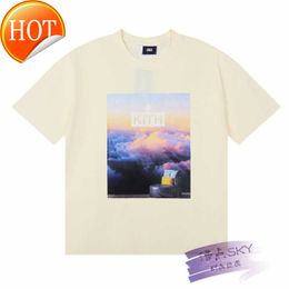 Store Exclusive Sky Cloud Sea Print Loose casual men and womens short sleeved T-shirt Summer