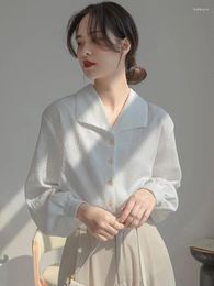 Women's Blouses Lady Elegant White Shirt Design Long Sleeve Korean Blouse Women Casual Loose All Match Fall Fashion Button Tops