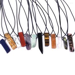 Pendant Necklaces 12pcs Natural Stone Raw Mineral Irregular Rose Quartz Amazonite Tiger Eye Lapsi Crystal Mens Hip Hop Jewellery