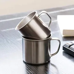 Mugs Drinking Mug Handle Design Stainless Steel Water Tea Storage Bottle Camping Outdoor Travel Drinkware Cup