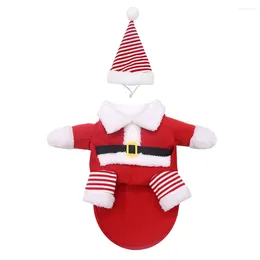 Dog Apparel Santa Claus Clothes Cat Christmas Holiday Outfit With Hat Autumn And Winter Cloth For Large Medium Size Dogs Cats