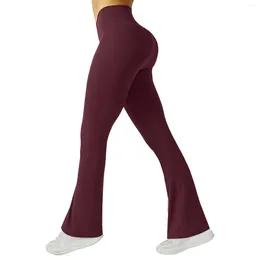 Women's Pants Wide Leg Womens Stretch Yoga Leggings Fitness Running Gym Sports Full Length Active Flared Trousers 2024