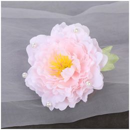 Hair Accessories Retro Edge Clips Hairpin Headdress Silk Flower Beading With Duckbill For School Show Party Birthday