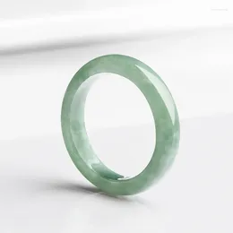 Cluster Rings Inner Diameter 14mm-23mm Natural Burma Jadeite A-grade Bean Seed Ring Couple Jade Stone Hand Jewellery For Women's Gifts