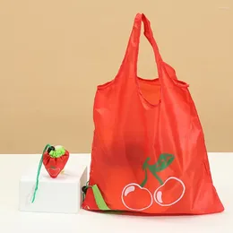 Storage Bags Capacity Shopping Bag Reusable Fruit Shape Drawstring Portable Foldable Heavy Duty Cloth Tote For Multi-functional