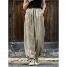 Ethnic Clothing Women Oversized Style Baggy Pants Ramie Cotton Novelty Original Loose Spring Summer Autumn Vintage Trousers