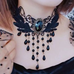 Chains Fashion Romantic Flower Choker Necklace For Women Delicate Exaggerated Dahlia Rope Chain Lace-Up Neck Bands Clavicle