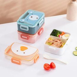 Dinnerware Compartments Two Children Capacity Bento Students Lunch Large Box Lock Heating Design Microwave