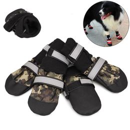Waterproof Anti Slip Medium Big Dog High Shoes for Large Dogs Camouflage Reflective Pet Snow Boots Greyhound Bulldog Accessories 240129