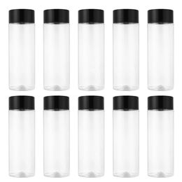 10pcs Plastic Juice Bottle Transparent Coarse Cereals Storage Container Beverage Pet Layered Fruit Sensory 240129