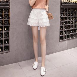 Women's Shorts 2024 Spring Summer Women Elastic High Waist Female Loose Wide-leg Short Pants Ladies Solid Color Chiffon X09