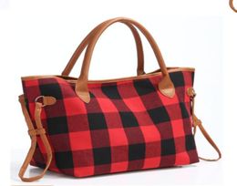 Buffalo Cheque Handbag Red Black Plaid Bags Large Capacity Leopard travel Tote Sports Duffle bag Crossbody Shoulder handbag BJJ685217728