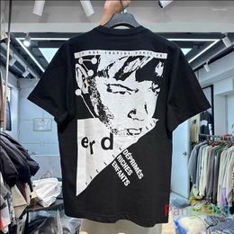 Men's T Shirts 2024ss Pocket Embroidery ERD T-shirt Men Women Back Printing Top Tees Heavy Fabric Shirt