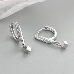 Hoop Earrings Fashion Silver Plated Zircon Square Earring For Women Girls Party Jewelry Eh1459