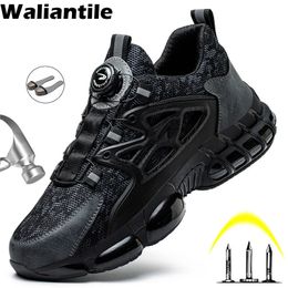 Waliantile Brand Quality Safety Work Shoes For Men Construction Working Boots Steel Toe Anti-smash Indestructible Sneakers Male 240130