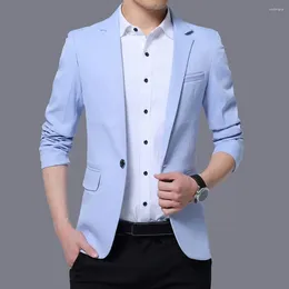 Men's Suits Casual Coat Slim Fit Business Style Suit With Single Button Closure Long Sleeve Mid Length Cardigan For Work Office